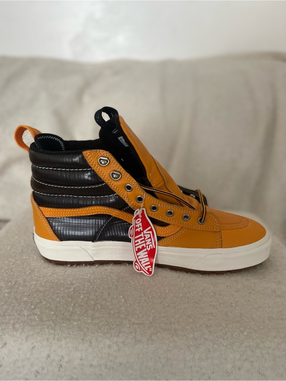 Vans High Top Sneakers in Mustard Yellow & Black